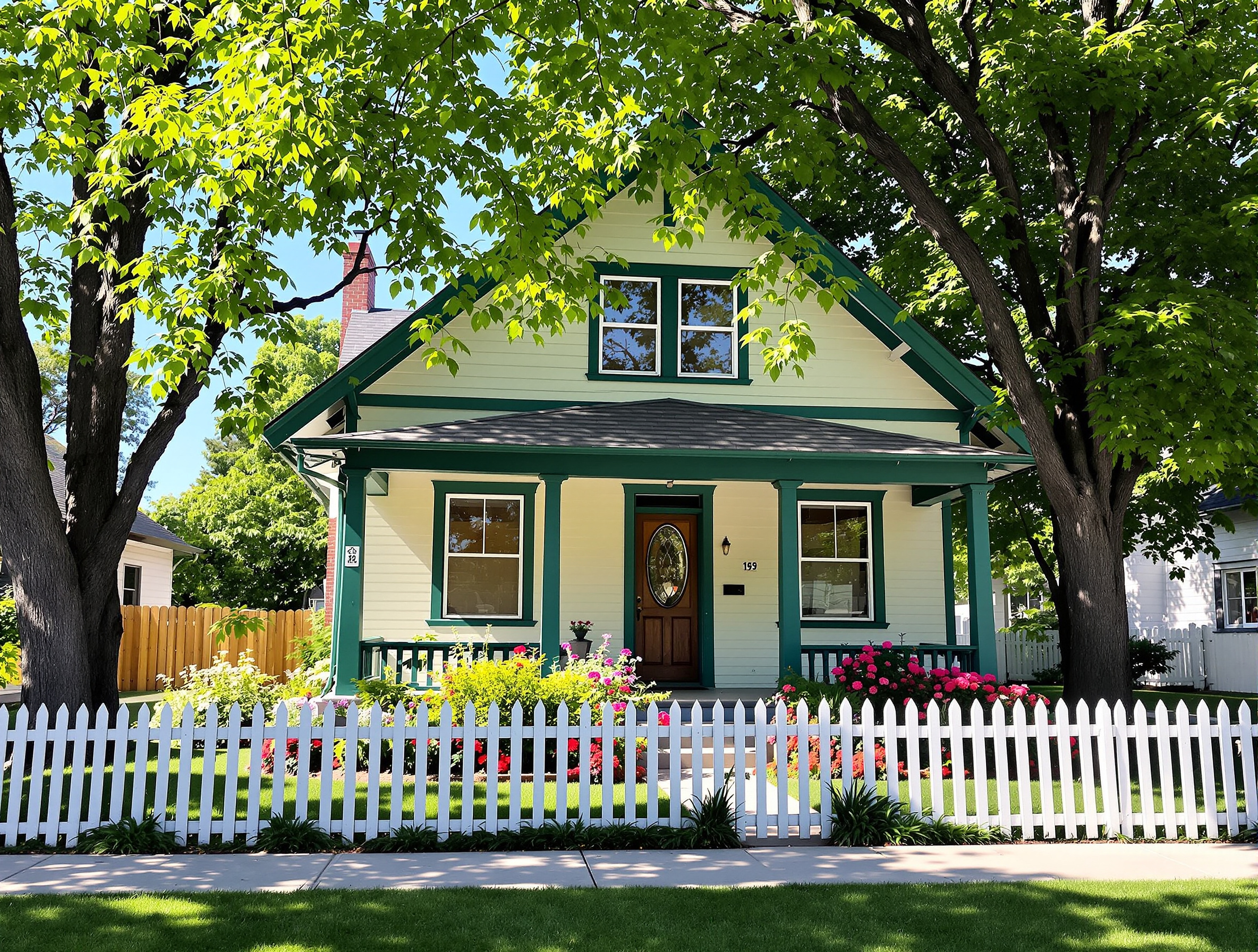 The historic Cambridge House in summer