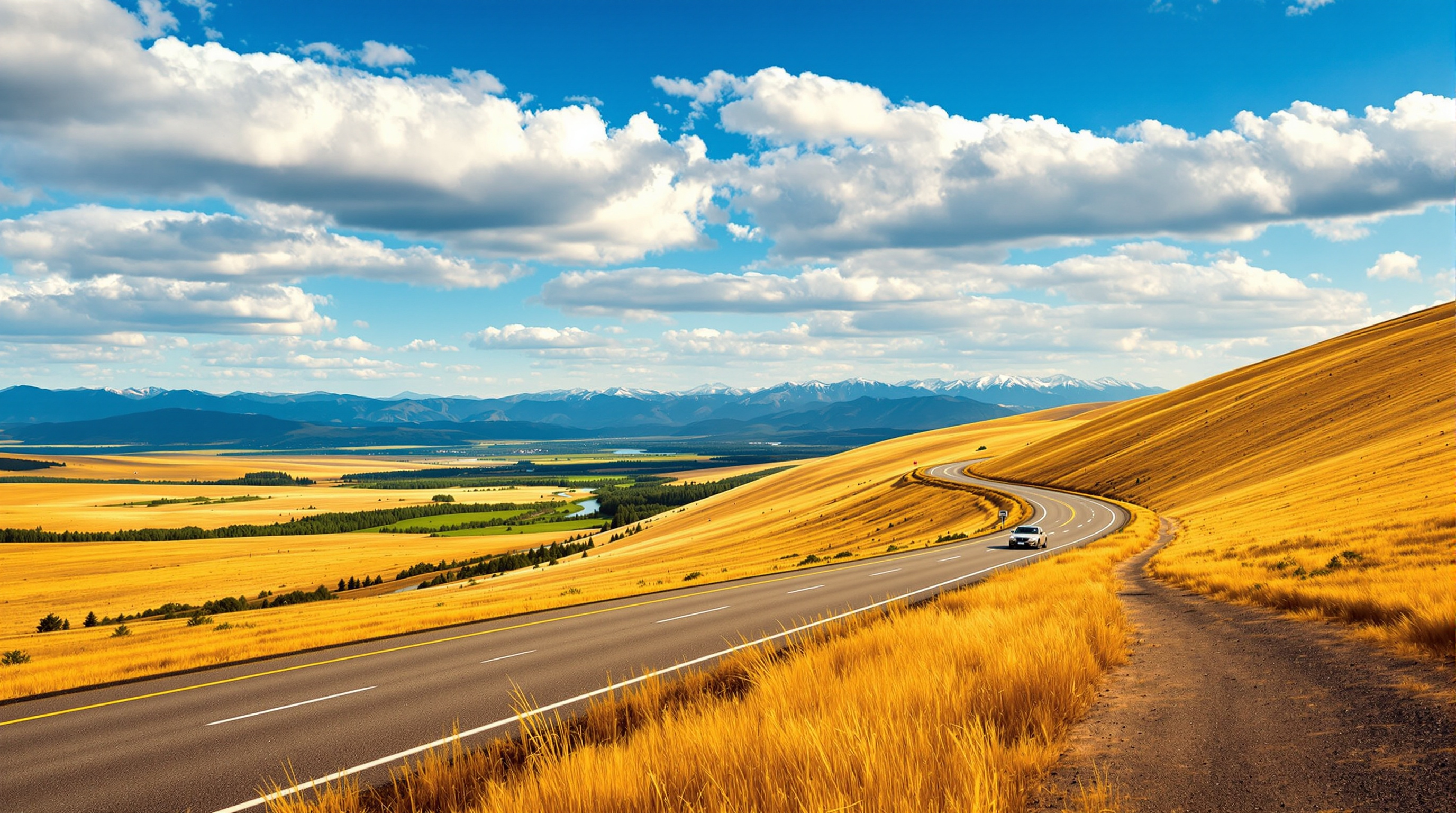 U.S. Highway 95 winding through the hills toward Cambridge, Idaho